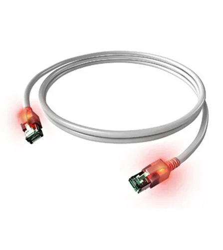 DualBoot LED Patchkabel, Cat.6a, geschirmt, weiß