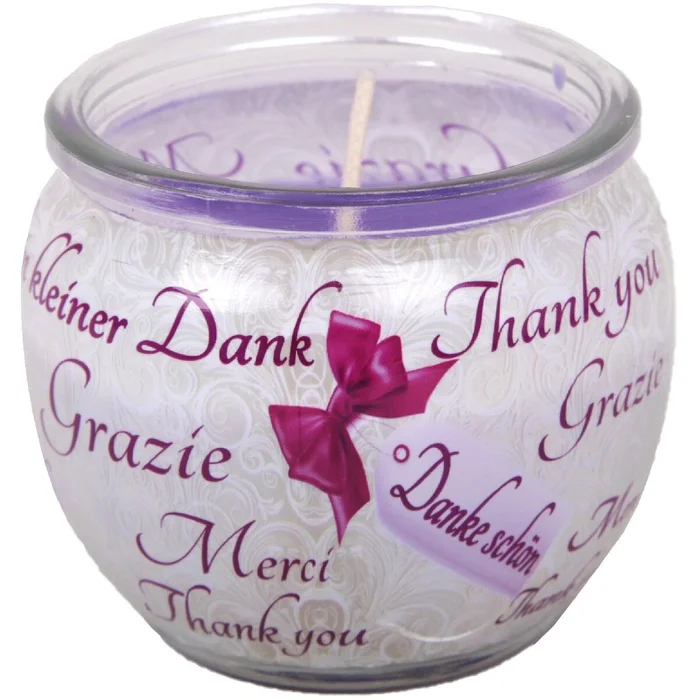Duftkerze Lavendel, Dankeschlön Ø 7 cm x 6 cm (violett)