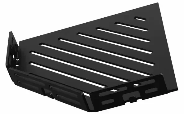 Dural Ablage TI-SHELF LINE Fünfeckige Eckablage mit Reling Aluminium schwarz matt