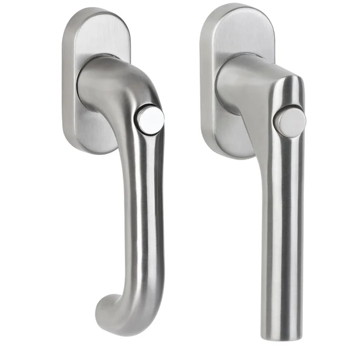 Edelstahl Fenstergriff mit Druckknopf, mit 90 Grad Rasterung