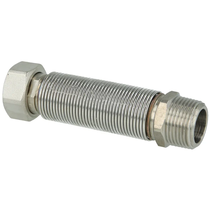 Edelstahlwellrohr Flexrohr flexibel ausziehbar 3/4″ 110 – 210 mm mit Dichtung