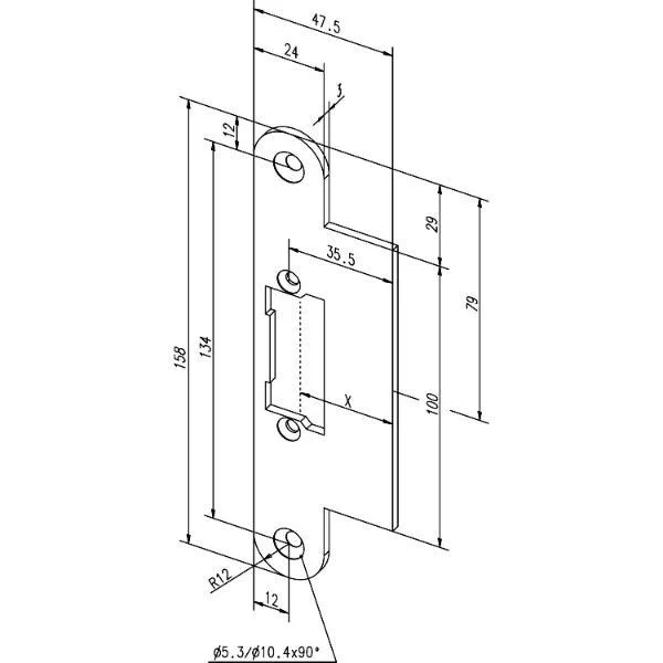 effeff Lappenschließblech kurz LAP kurz, 53A35-01, Edelstahl