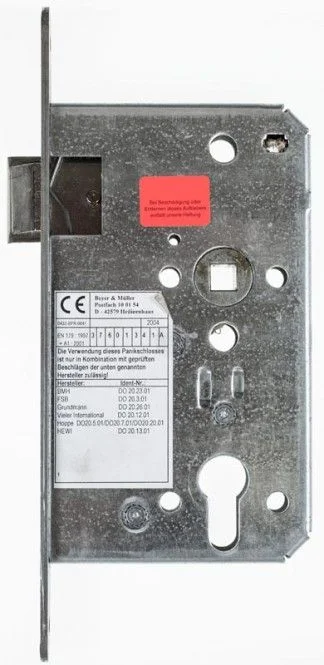 Einsteckschloss PZW für feuerhemmende Stahltüre, DIN links, 65 mm Dorn, 72 mm