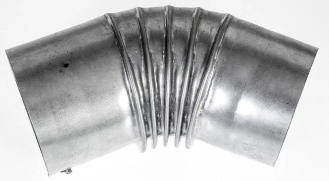 FAL Ofenrohrbogen 100 mm 45° ohne Reinigungsöffnung gerippt