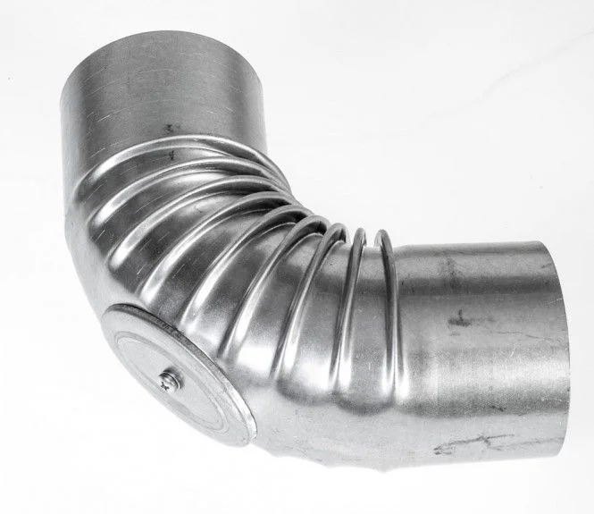 FAL Ofenrohrbogen 100 mm 90° mit Reinigungsöffnung gerippt