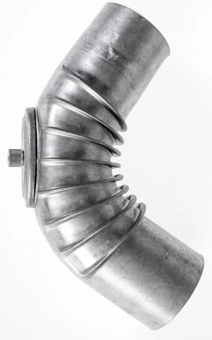 FAL Ofenrohrbogen 80 mm 90° mit Reinigungsöffnung gerippt