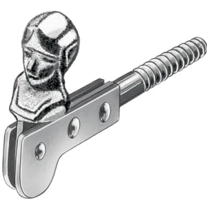 Feststeller für Fensterläden, Frauenkopf in Stahl blau verzinkt