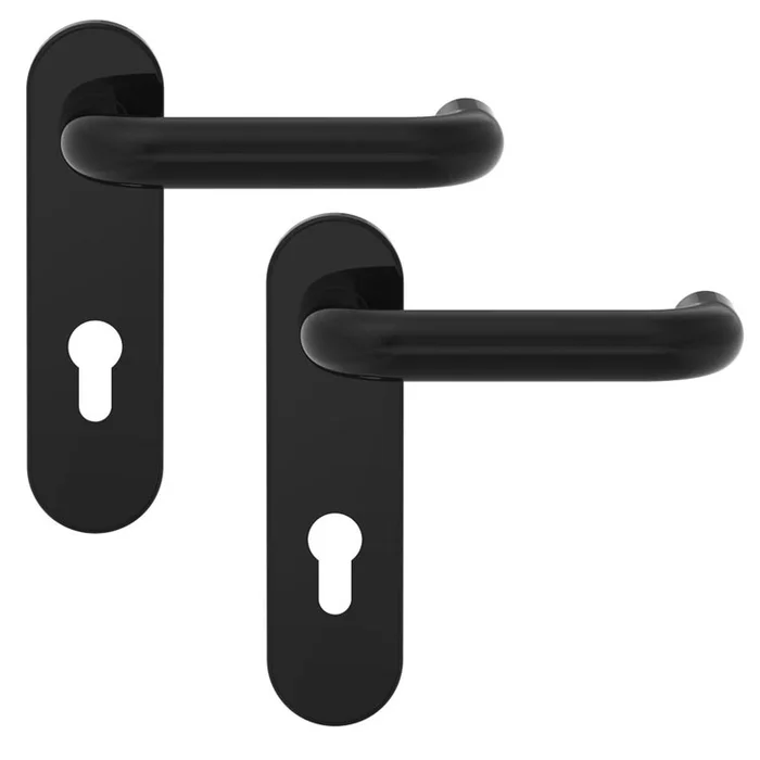 Feuerhemmende (FH) Garnitur Kunststoff schwarz, Drücker-Panikgarnitur mit geteiltem Stift