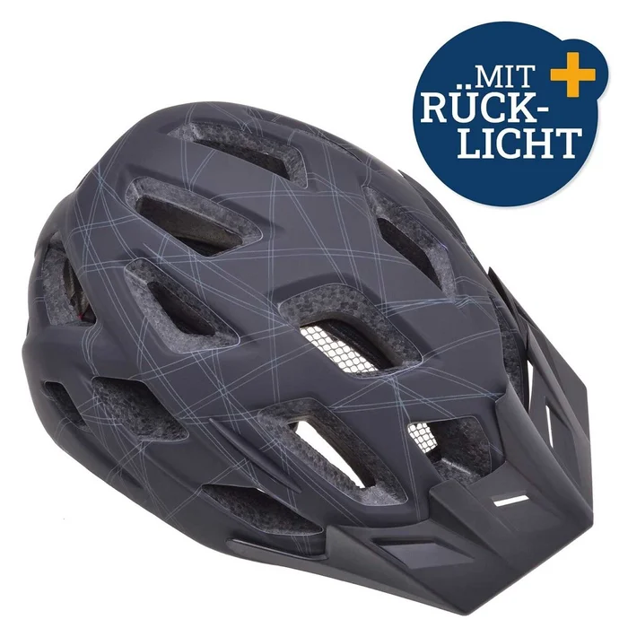 Filmer Fahrradhelm mit Rücklicht Größe L (schwarz)