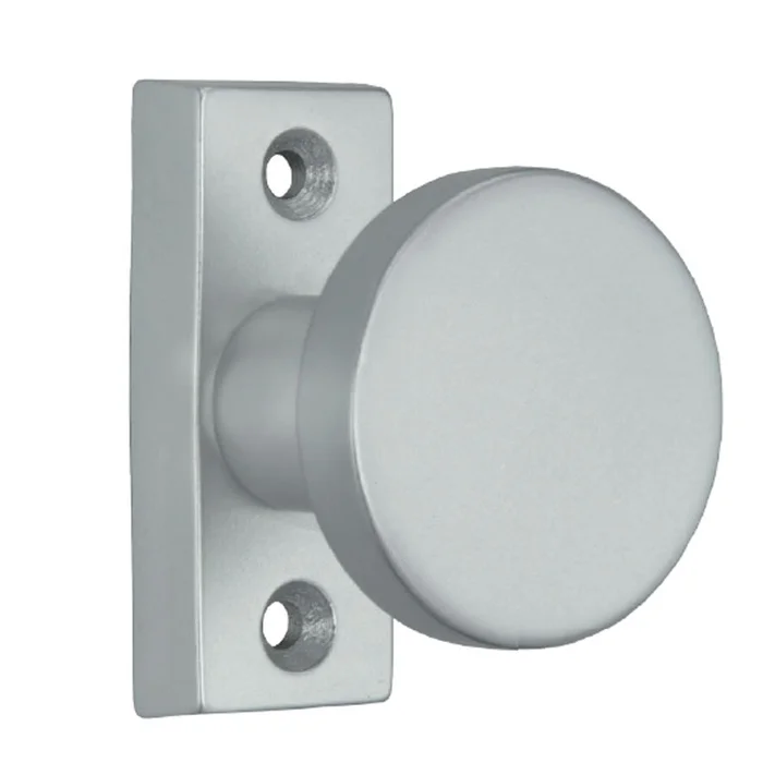 Flachknopf fest, oder festdrehbar auf kantiger Rosette, Schraublochabstand 43 mm