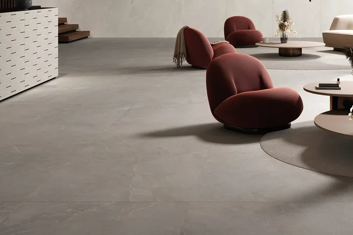 Fliese edle Steinoptik braun 100×100 cm „Stone Taupe“ rektifiziert