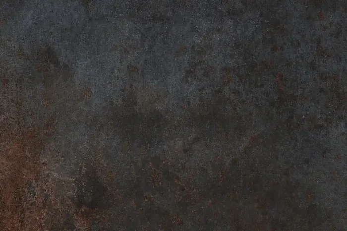 Fliese Metalloptik dunkelgrau-braun 30×60 cm „Costruire Metallo Nero“ rostiges Metall rektifiziert