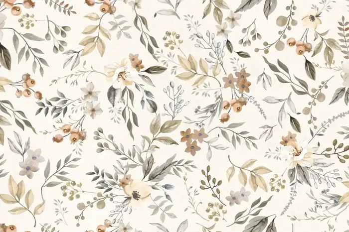 Fliese mit Pflanzen-Dekor 60×120 cm beige „Fantasy Autumn“ Dekorfliese rektifiziert