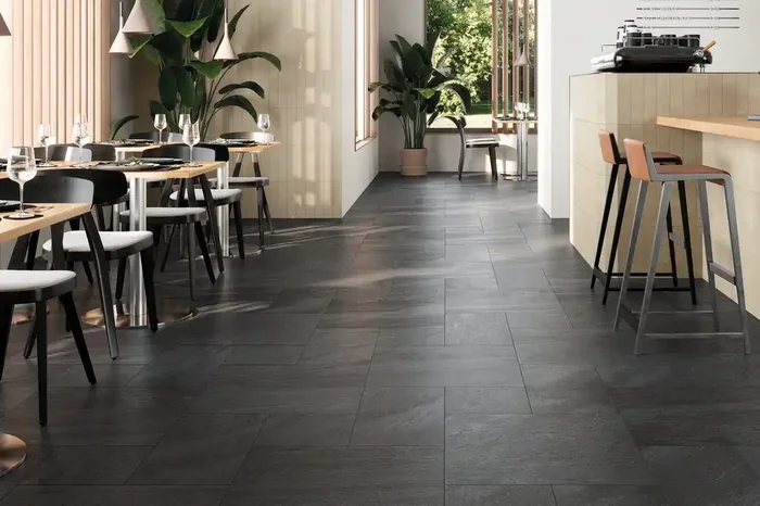 Fliese Natursteinoptik anthrazit 60×120 cm „Ultrablock Coke“ natürliche Steinoptik rektifiziert