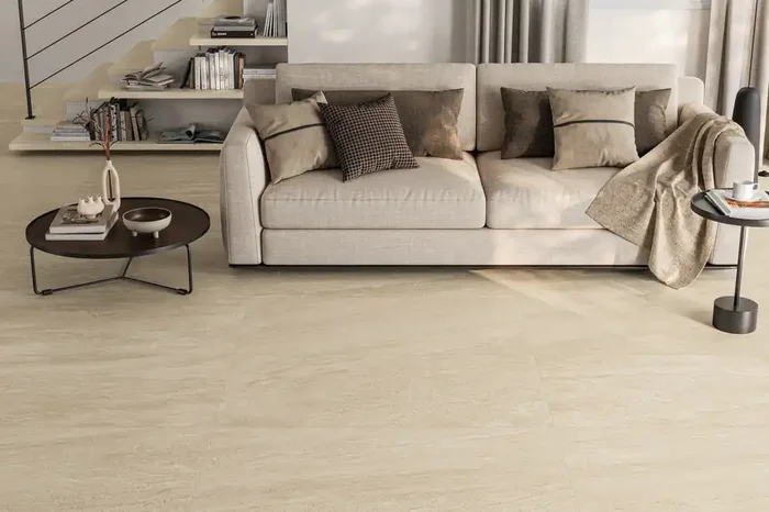 Fliese Natursteinoptik sand beige 60×60 cm „Ultrablock Desert“ natürliche Steinoptik rektifiziert