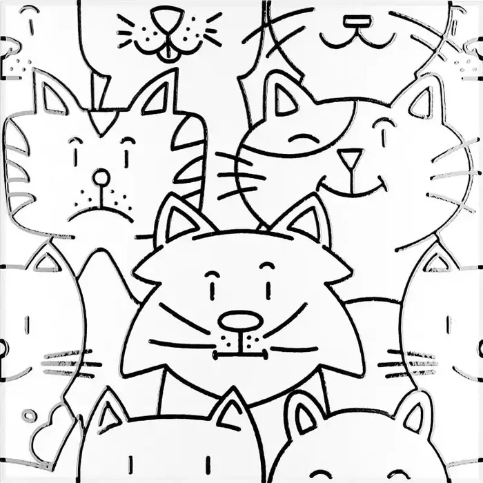 Fliese OH MY CAT 25 x 25 cm White