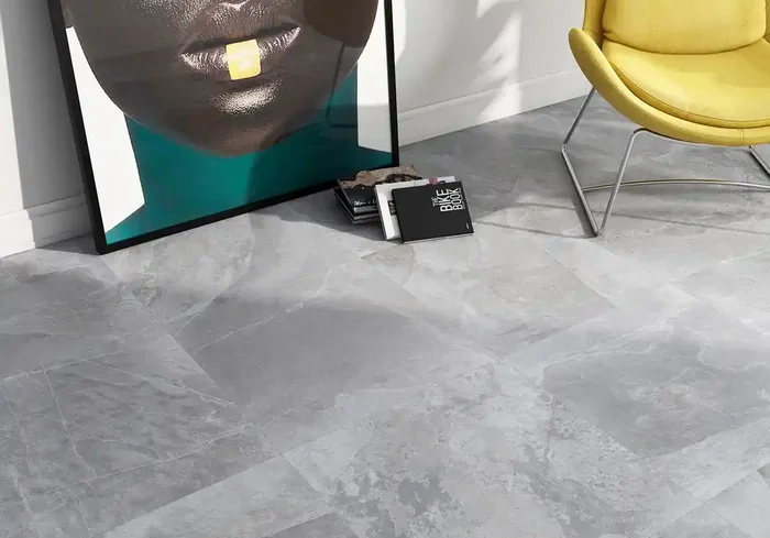 Fliese Schiefer-Steinoptik grau 60×60 cm „Makai Gris“ Natursteinoptik rektifiziert