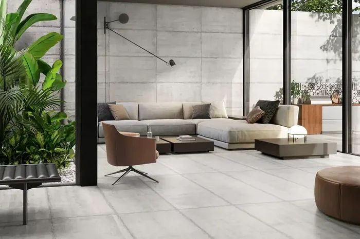 Fliese Sichtbetonoptik Großformat 60×120 cm zementgrau „Form Cement“ Betonoptik rektifiziert