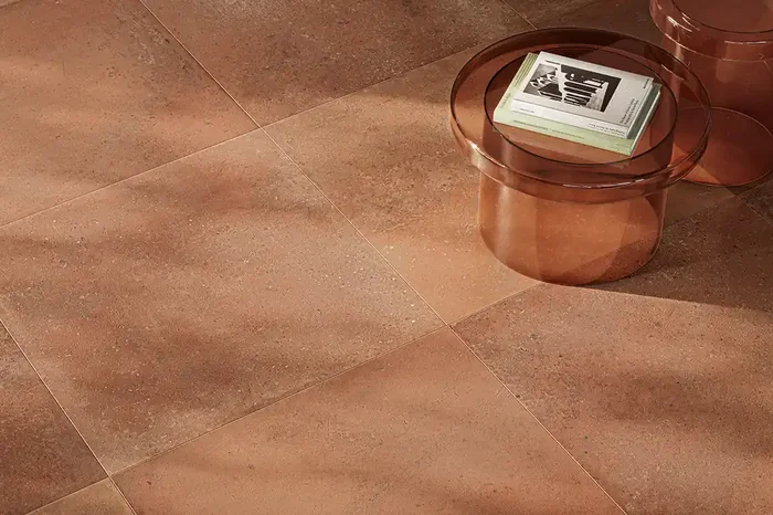 Fliese Terracotta-Optik 60×60 cm rotbraun „Italica Terra Bruciata“ mediterrane Cotto-Steinoptik