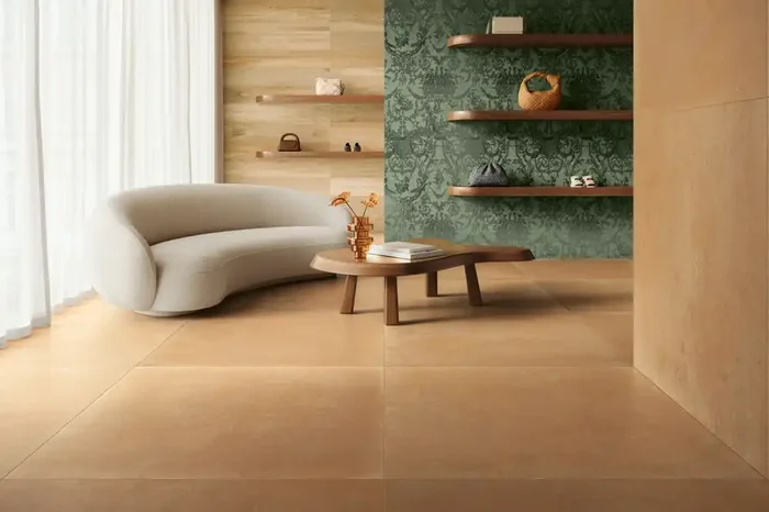 Fliese Terracotta-Optik 80×80 cm orange „Italica Terra Dolce“ mediterrane Cotto-Steinoptik