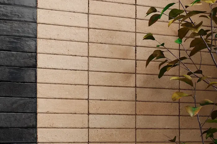 Fliese unregelmäßige Oberfläche 5×20 cm „Tetris Block Sand“ beige matt