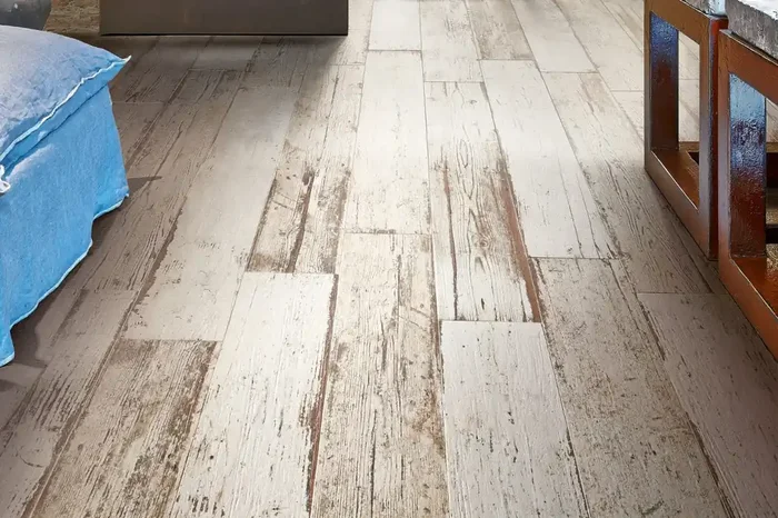 Fliese Vintage Holzoptik weiß-beige 15×120 cm „Blendart Natural“ Scrapwood-Optik rektifiziert