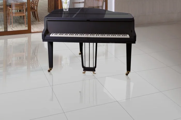 Fliese weiß glänzend 59×59 cm „Colores Blanco Brillo“ für Schwarz-Weiß-Optik