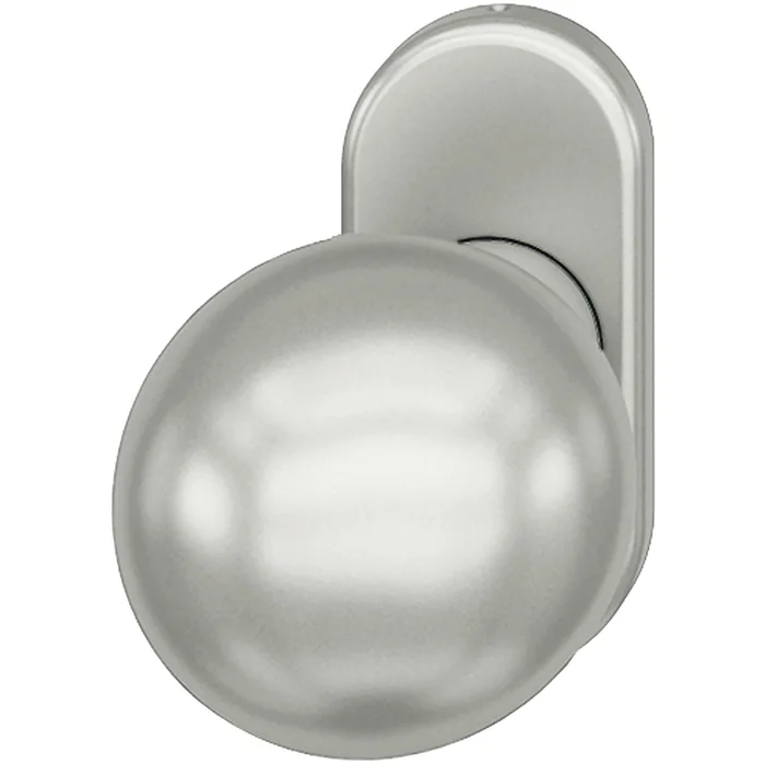 FSB FSB Türknopf 07 0802 – auf Rosette, ø 50 mm gerade, fest vernietet, silber elox.