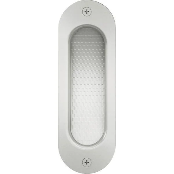 FSB Schiebetürmuschel FSB 4212 oval,40×120 mm,ungelocht,Aluminium silber eloxiert