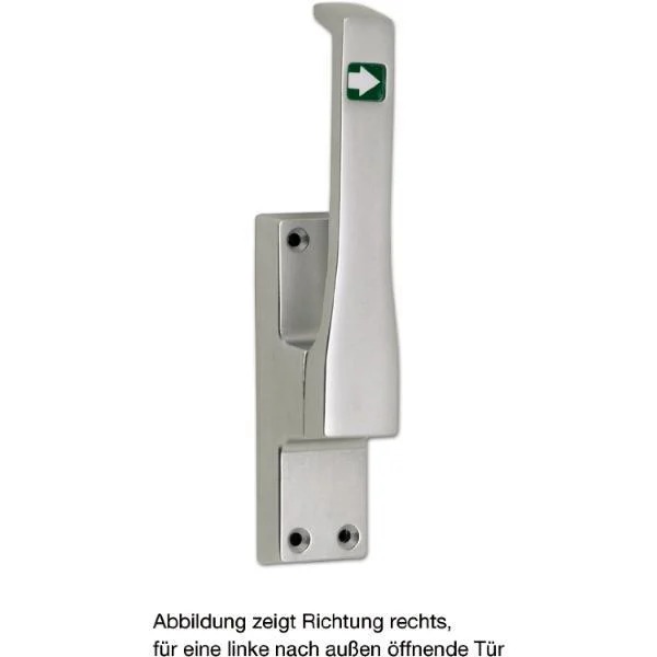 Fuhr Türtreibriegel aufliegend Pfeil, eckig, rechts, Hub 23 mm, silber eloxiert