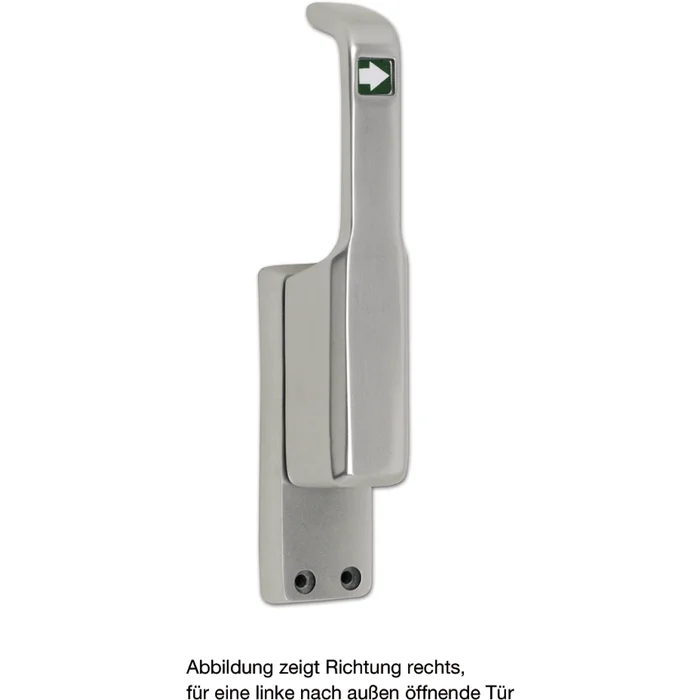 Fuhr Türtreibriegel aufliegend Pfeil, schwer, rechts, Hub 23 mm, silber eloxiert