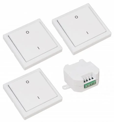 Funk-Schalter Set McPower Comfort Empfänger + 3x Wandtaster max. 2000W