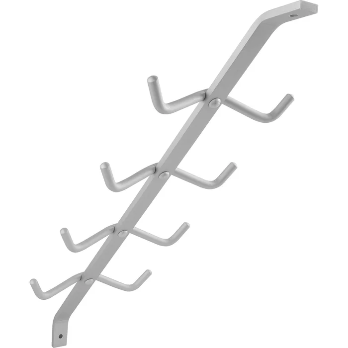Garderobenarm Neper mit 4 Doppelhaken ohne Auflage, Aluminium silber eloxiert