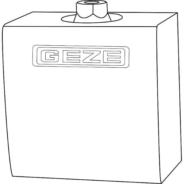 GEZE Drehlager aufliegend, für T-Stop Gleitschiene, silber