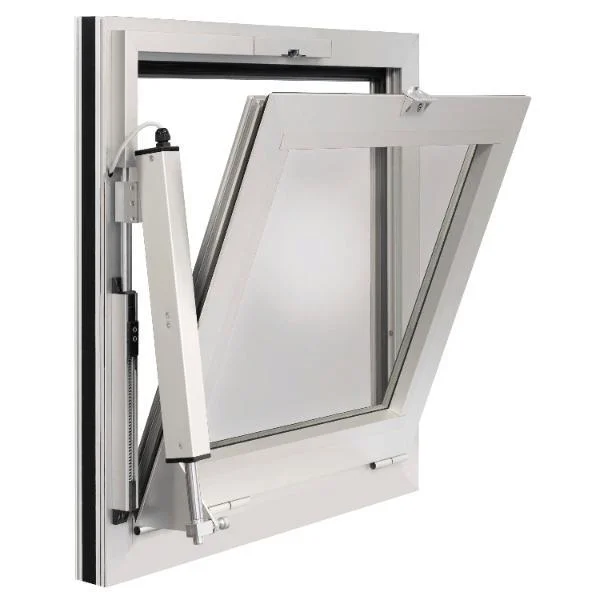 GEZE RWA 100 NT mit E250NT, Hub 200 mm, Aluminium weiß RAL 9016