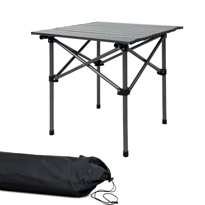 Grafner Campingtisch Rolltisch inkl. Transporttasche 53,5x50x50cm schwarz