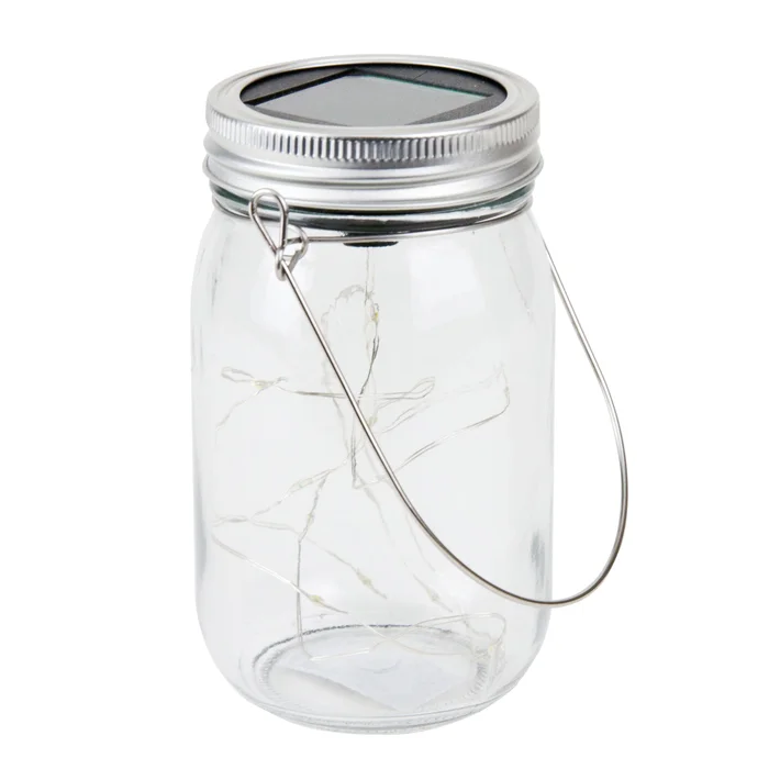 Grafner® LED Solarleuchte im Einmachglas mit 10 Micro Lichterkette Solarlaterne 13,5cm