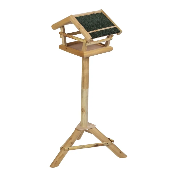 Grafner® Vogel Futterhaus mit Ständer aus Kiefernholz Vogelhaus