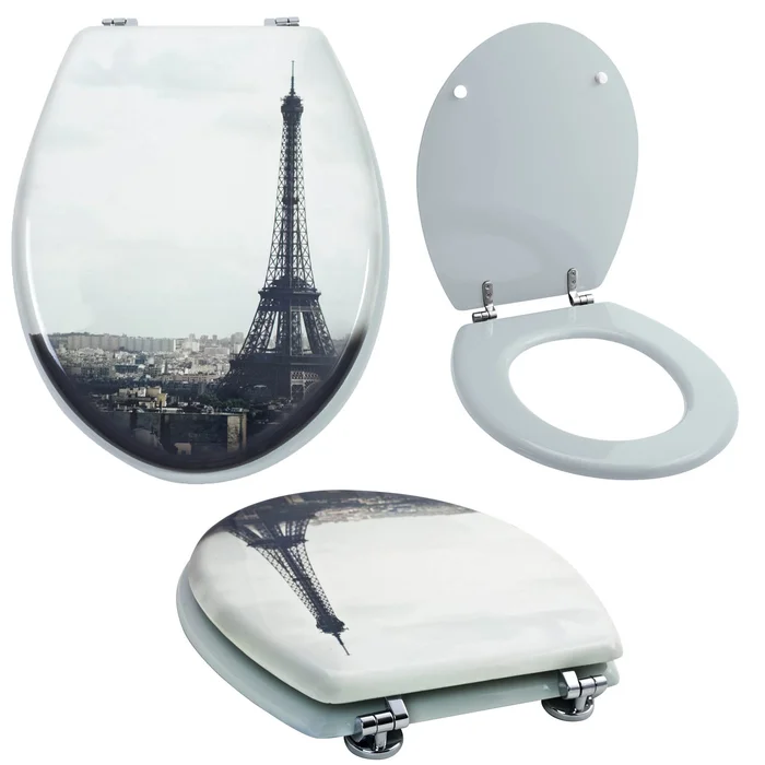 Grafner® WC Sitz mit Absenkautomatik Motiv Paris Toilettendeckel