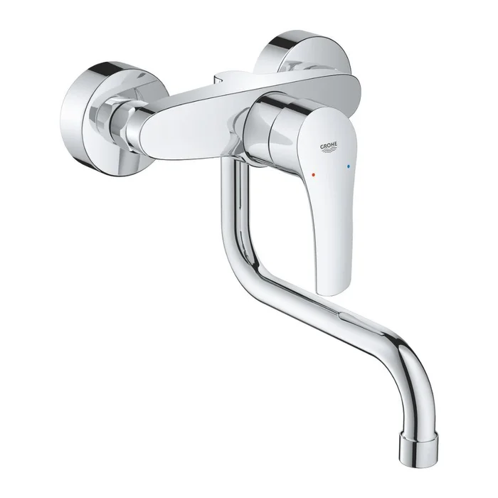 Grohe Eurosmart Einhand-Spültisch-Armatur, Wandmontage, chrom