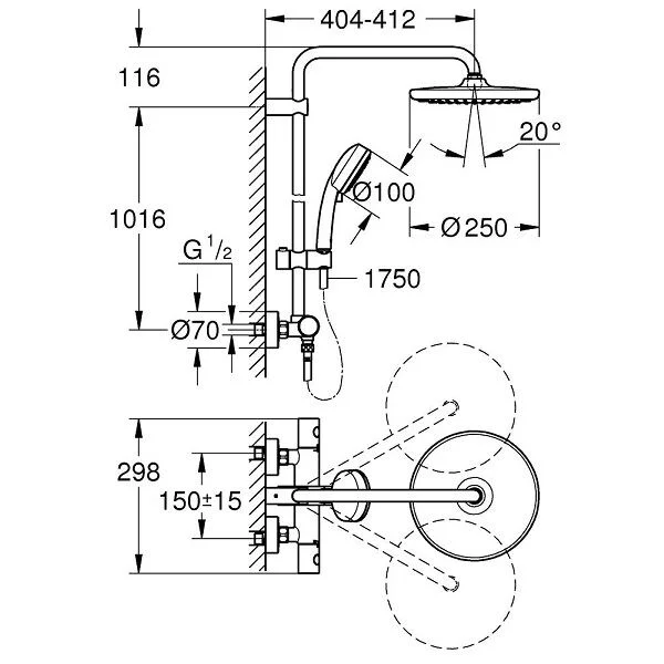 Grohe Tempesta Cosmopolitan 250 Duschsystem