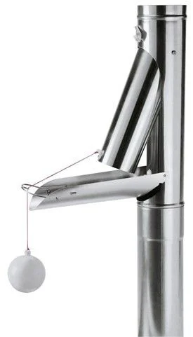 GRÖMO automatische Regenwasserklappe mit Kugel, 80 mm, Zink, 62856