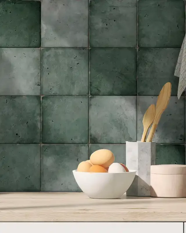 Grüne Antike Fliesen 15×15 cm Rustikal Antique Green