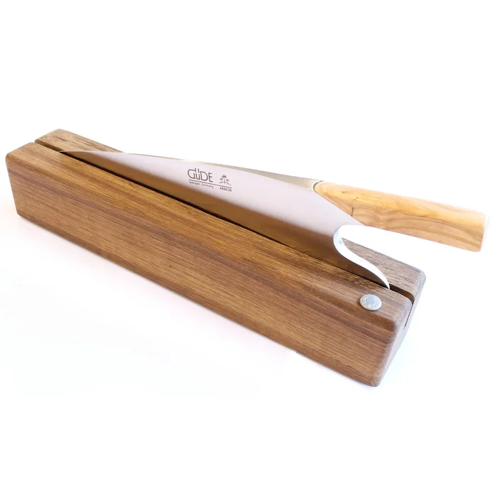 Güde THE KNIFE Olive + Messerhalter Räuchereiche