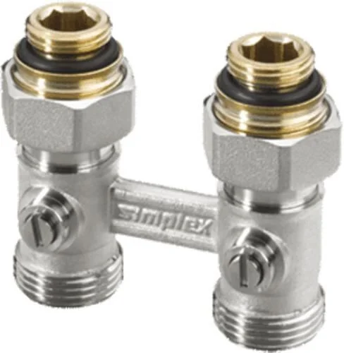 Hahnblock Universal Zweirohr Durchgang 3/4″ auf 1/2″