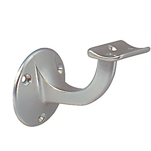 Handlaufträger Aluminium, gewölbte Auflage, Wandplatte 53 mm