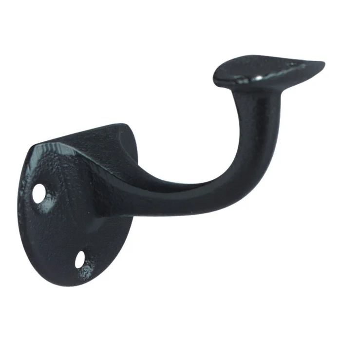 Handlaufträger Gusseisen schwarz lackiert, gewölbte Auflage