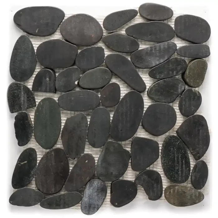 Hanoi Black Flat gesägt matt Mosaik – – 30×30