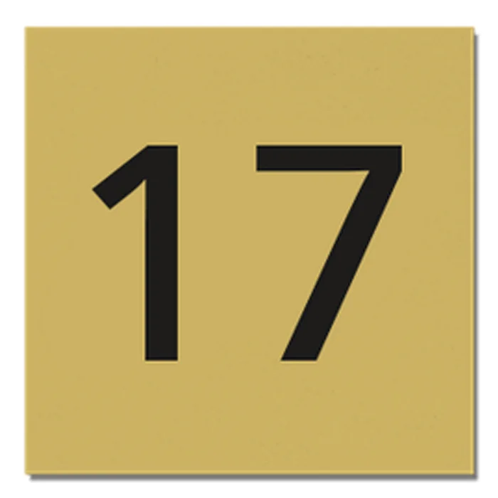 Hausnummer, Messingoptik, quadratisch 60 x 60 mm, selbstklebend