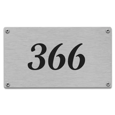 Hausnummernschild Edelstahl 9 x 16 cm, selbstklebend, oder zum Anschrauben